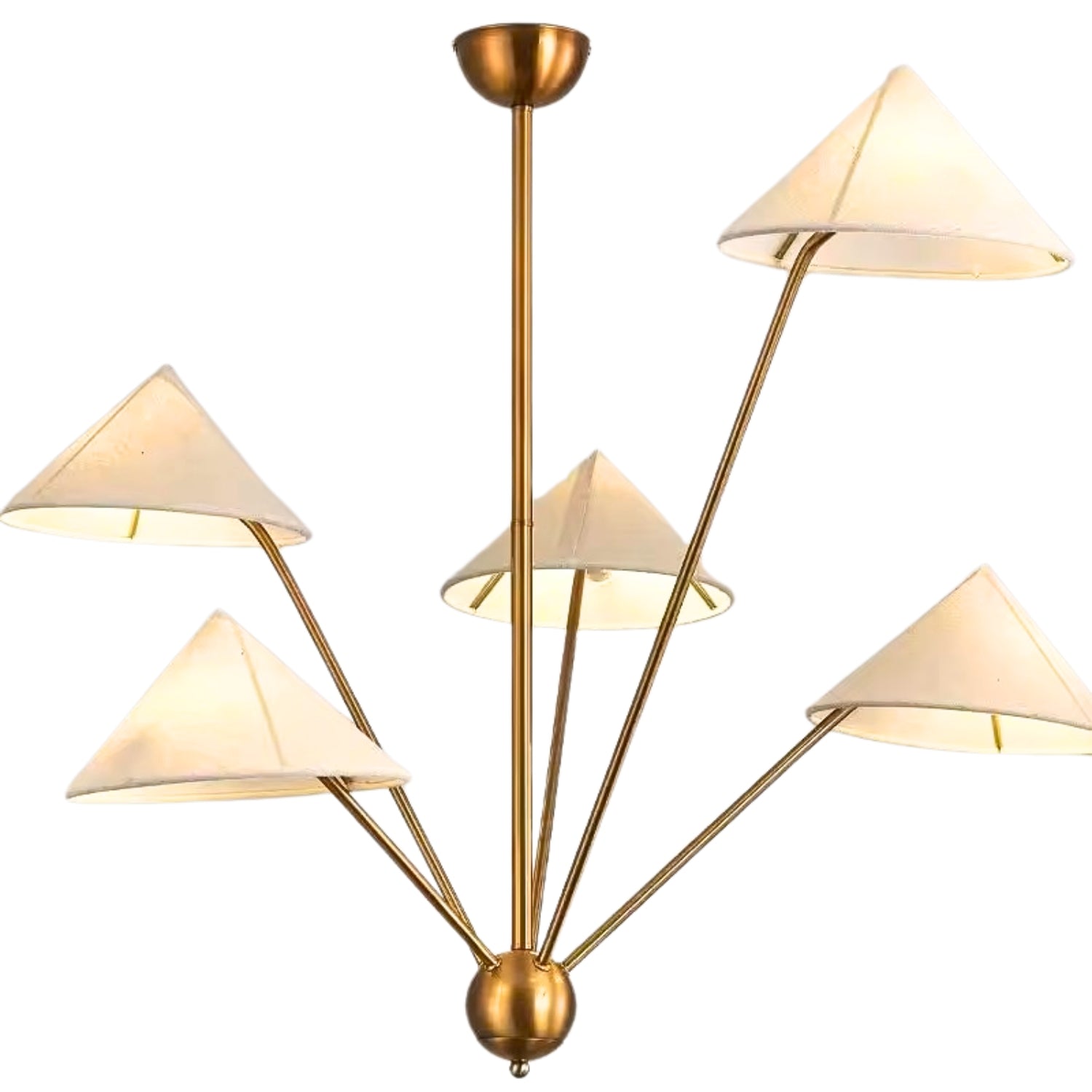 Wabi Sabi 5 Arm Fabric Cone Ceiling Lamp