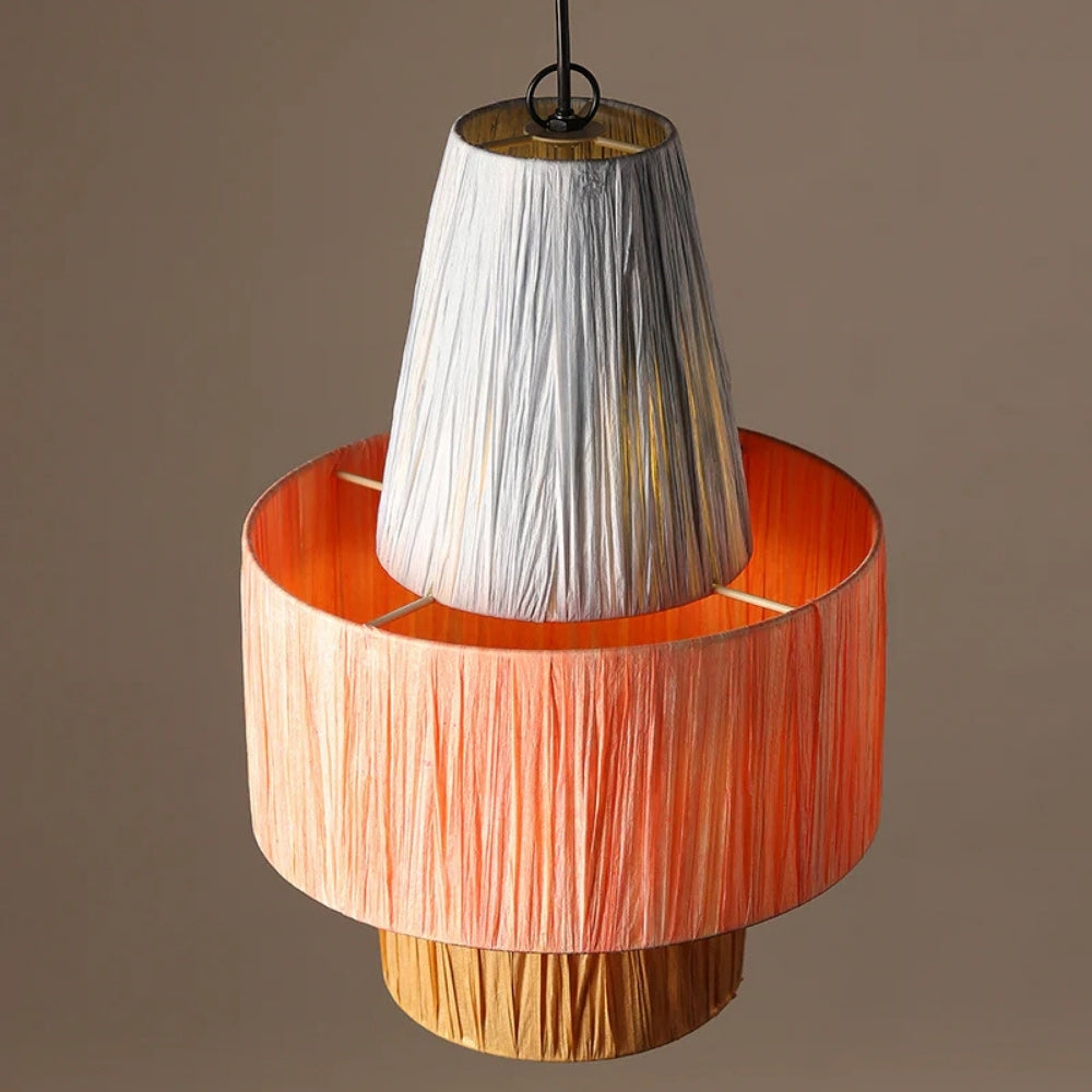 Set 3 Raffia Wabi Sabi Paper Pendant Light