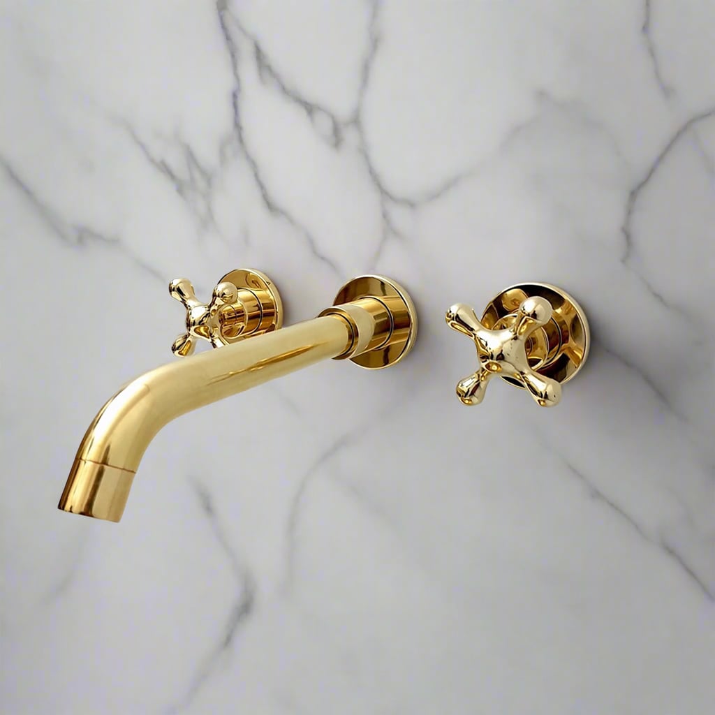 Cross Handle Bathroom Brass Faucet