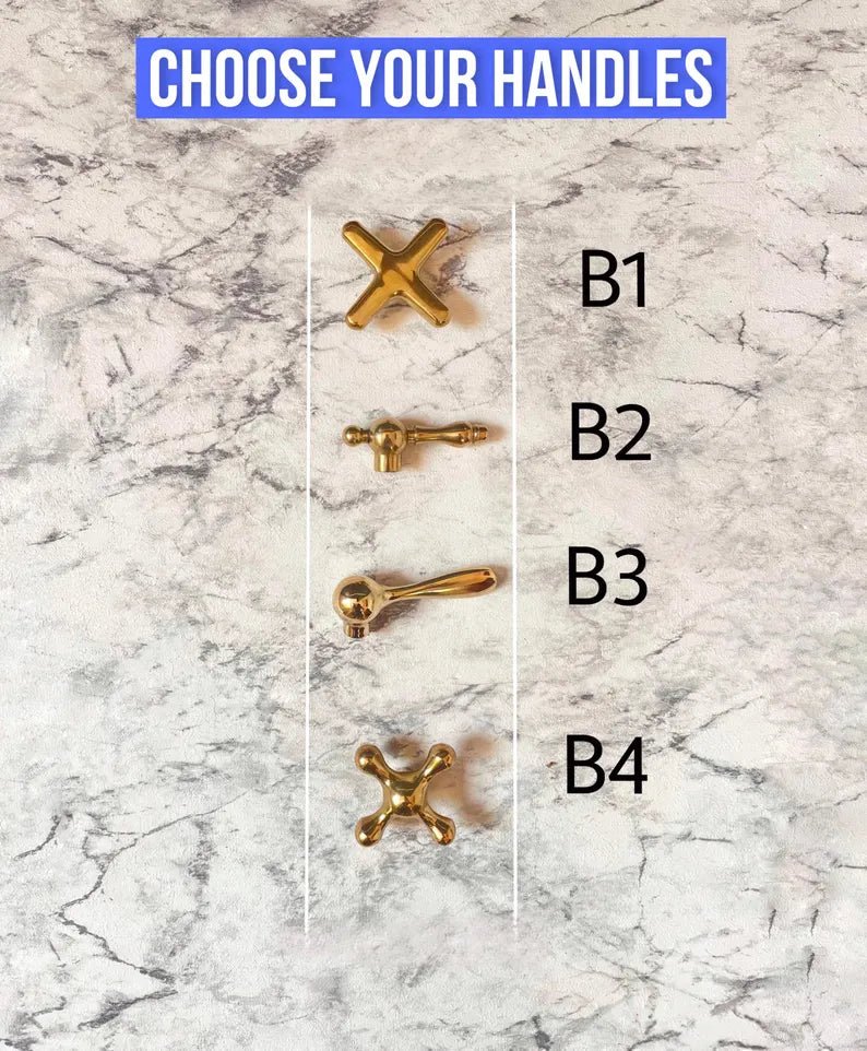 Wall-Mounted Vintage Brass Lavatory Faucet – Dual Cross Handles