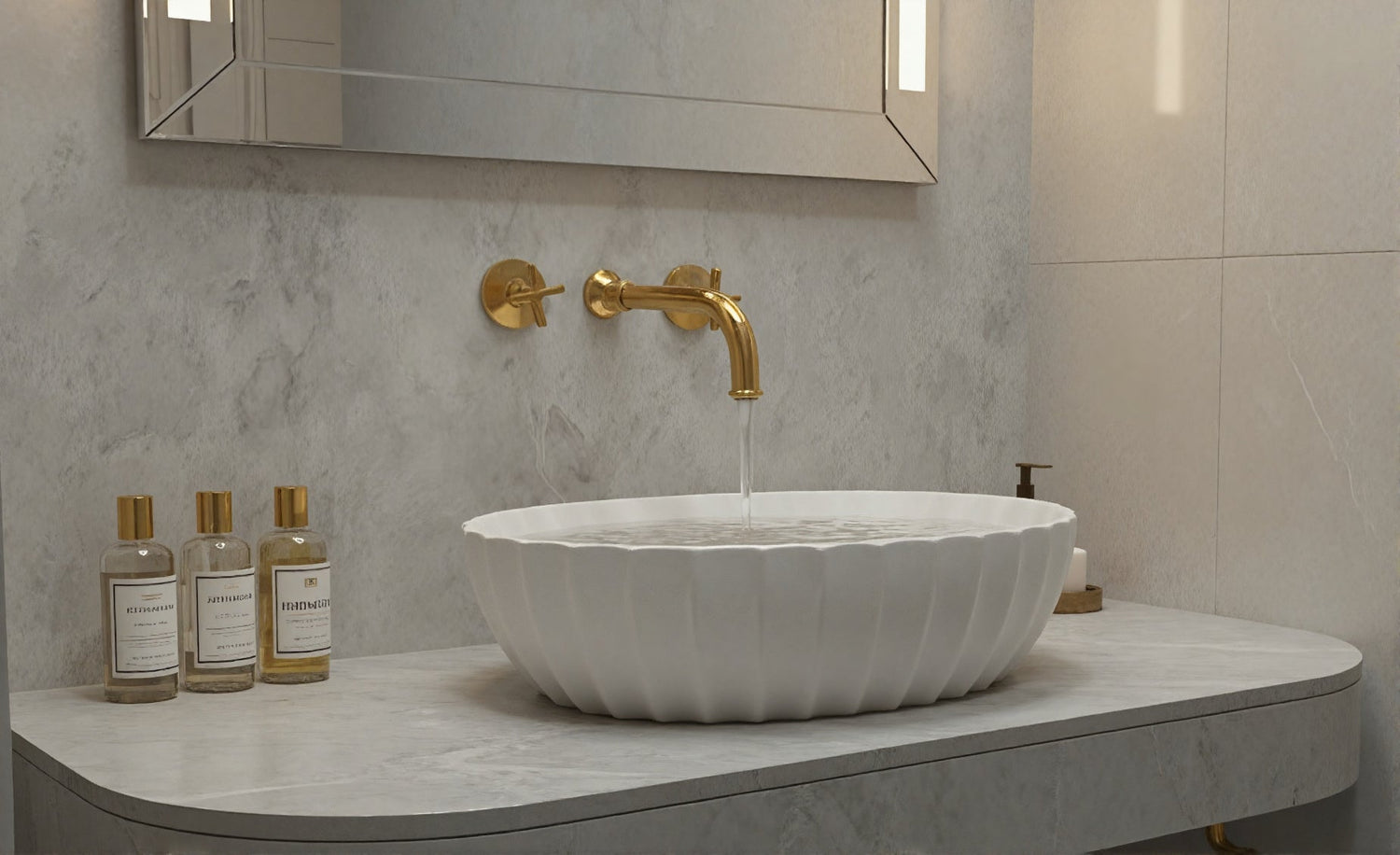 Wall Mounted Faucet - Unlacquered Bathroom Faucet With Rough in Valve