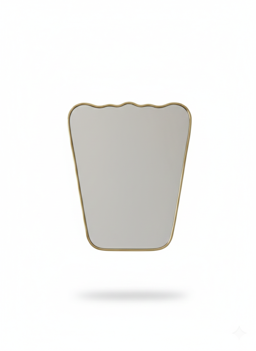 Varaudu Italian Wavy Brass Mirror 369099714 - Antique Brass Bathroom Mirror, Vanity Wall Decor