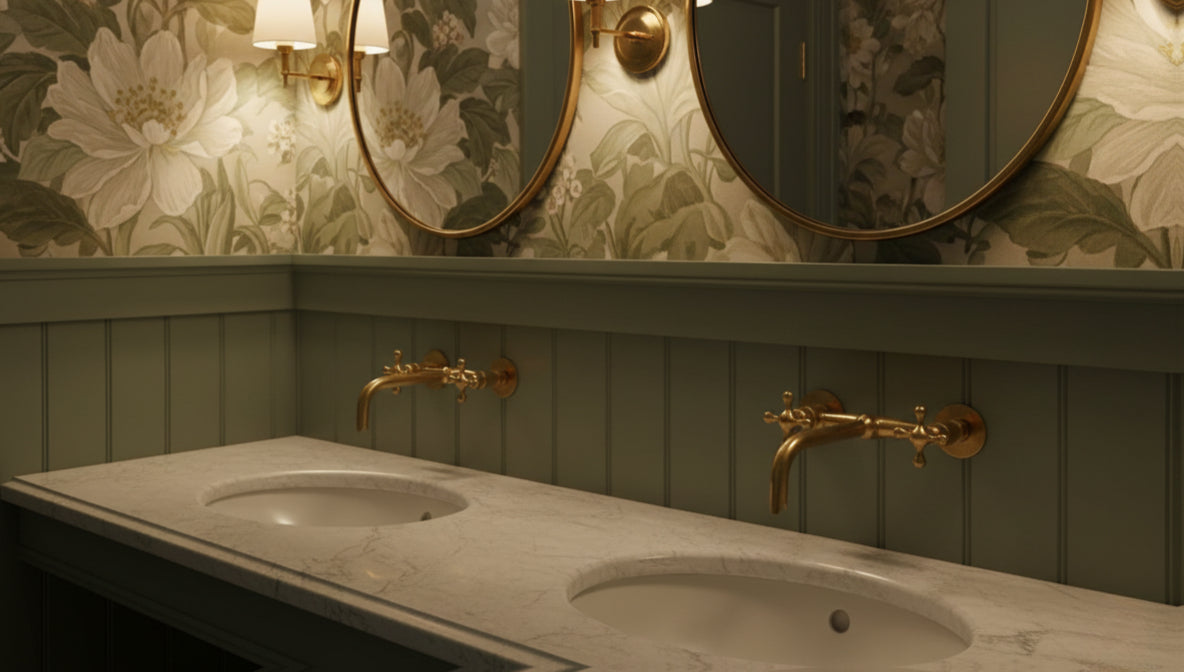 Unlacquered Brass Bathroom Faucet - Wall Mounted Faucet