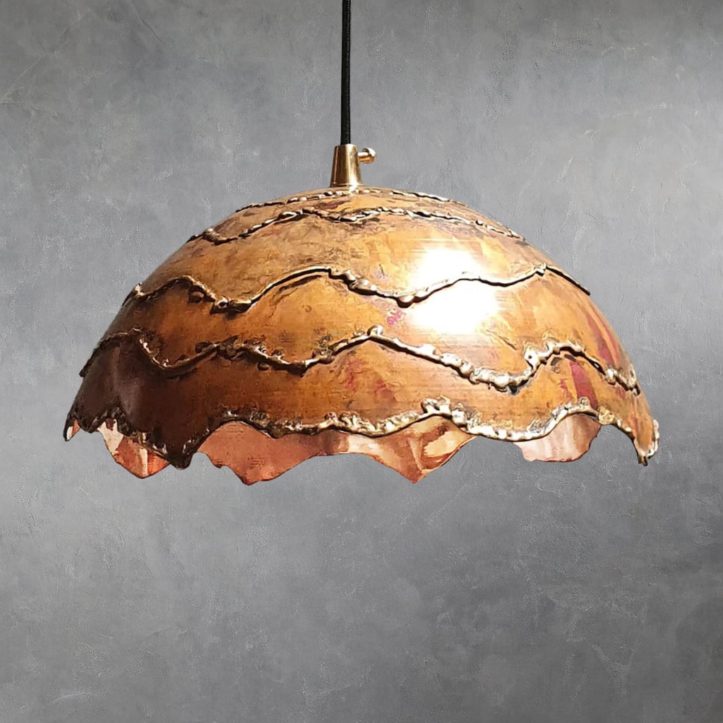 Textured Copper Pendant Light