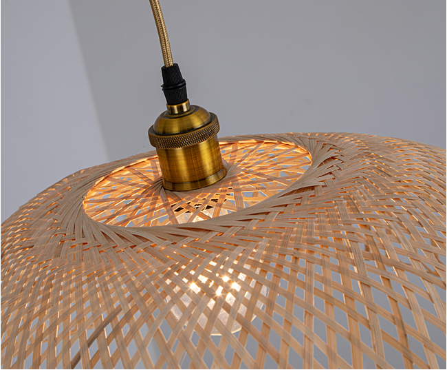 Chenkui Scallop Woven Bamboo Pendant Light Shade