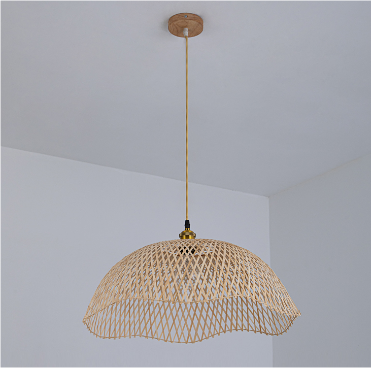 Chenkui Scallop Woven Bamboo Pendant Light Shade