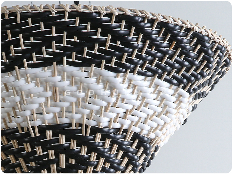Hourstria Rattan Black Wicker Pendant Light