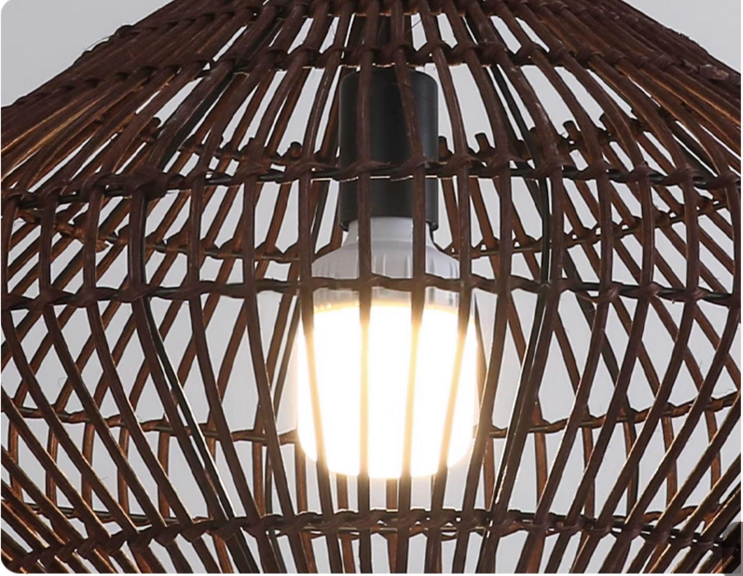 Geometric Diamond Rattan Basket Pendant Light