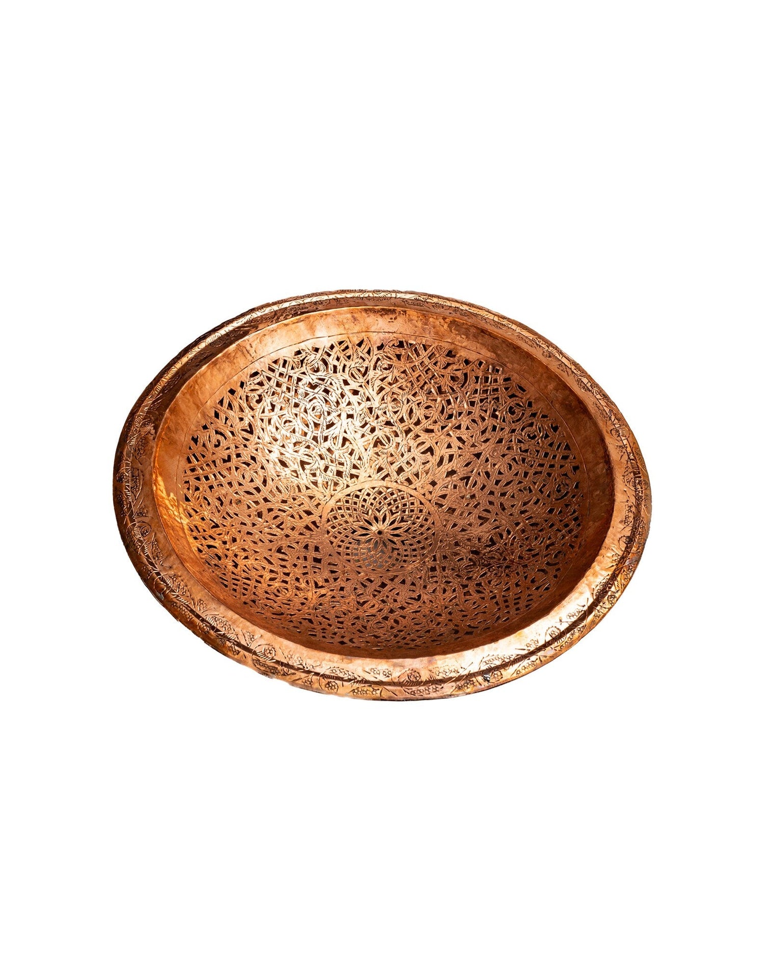 Handmade Engraved Copper Vessel Sink – Rustic Bathroom Washbasin