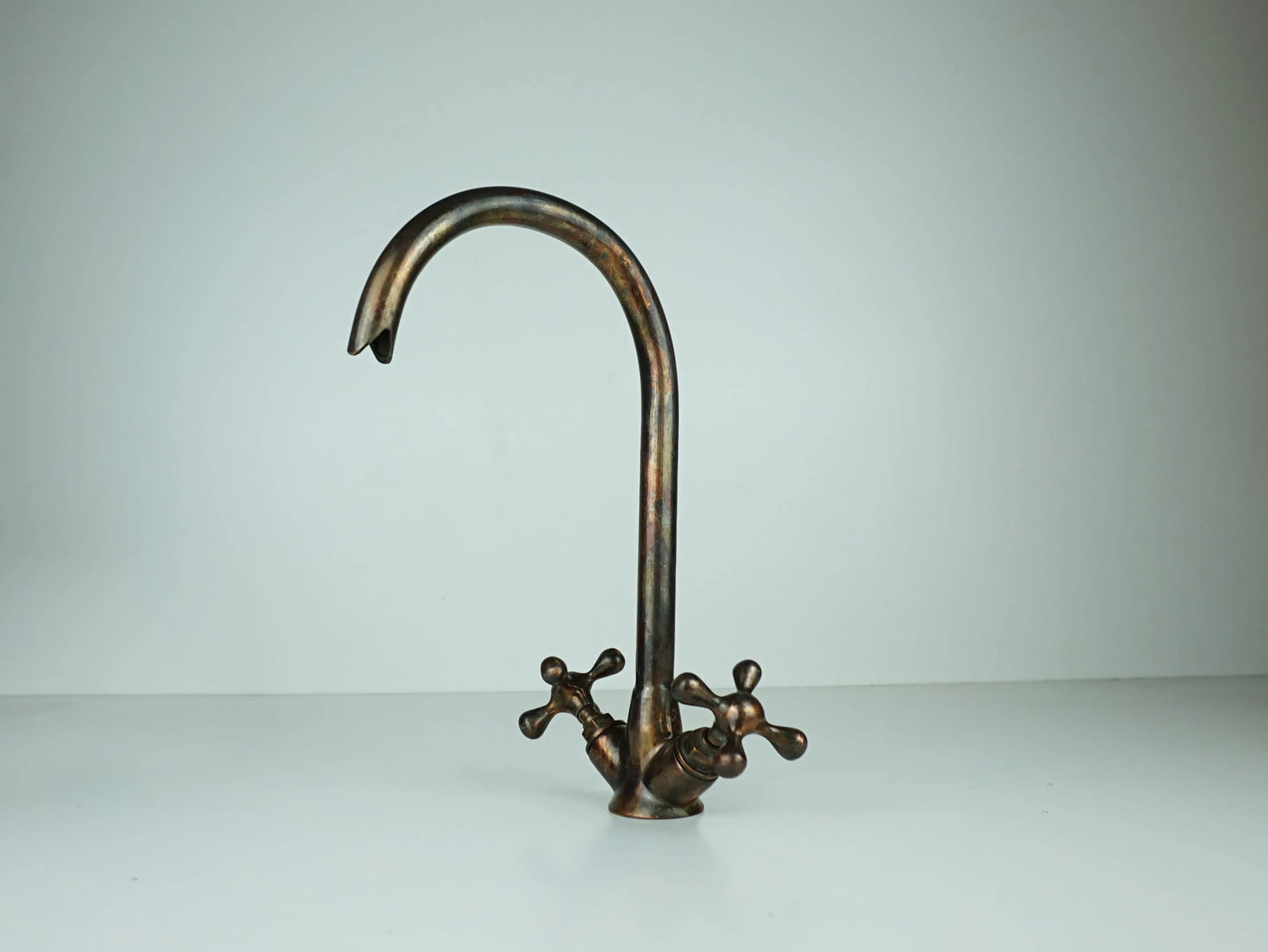 Rustic Brass Vessel Sink with Faucet – Oil Rubbed Bronze Round Bathroom Basin