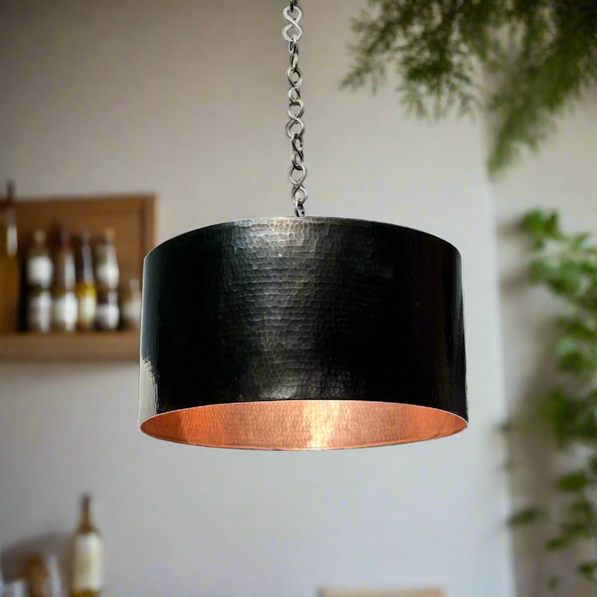 Black Pendant Light Kitchen - Copper Ceiling Light Fixture - Cyrex