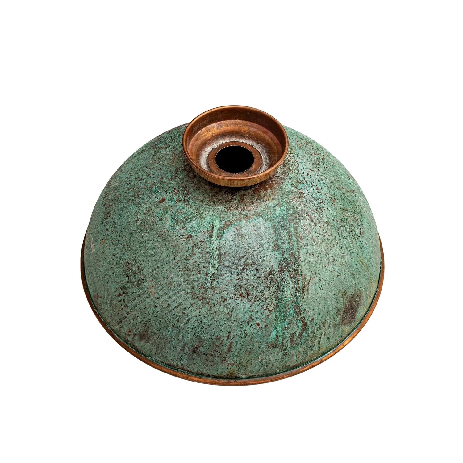 Green Patina Hammered Copper Vessel Sink – Handmade Bathroom Vanity Bowl