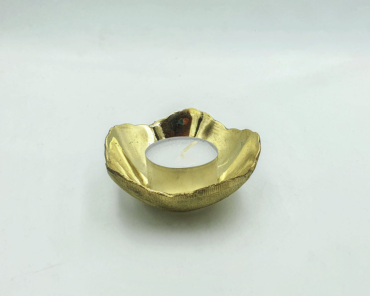Unlacquered Brass Candle Holder, Tea Light Candle Holders