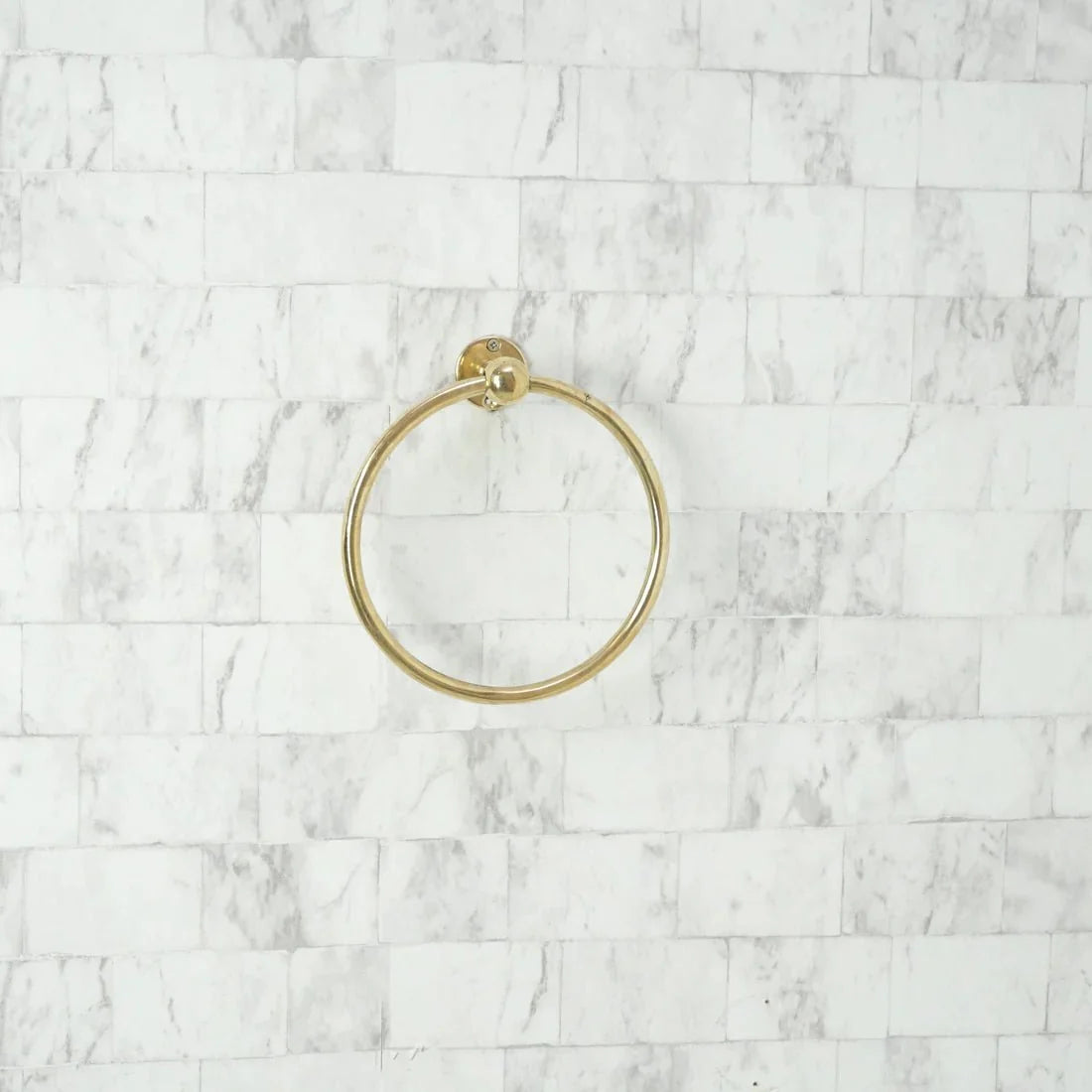 Elegant Vintage Brass Towel Holder with Handcrafted Brass Towel Ring