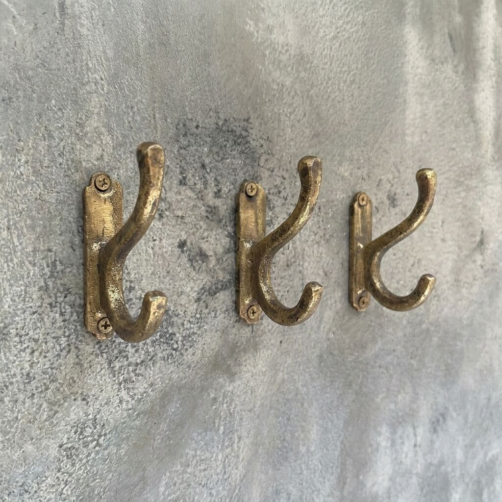 Handmade Aged Brass Wall Hooks – Bathroom Towel Hook