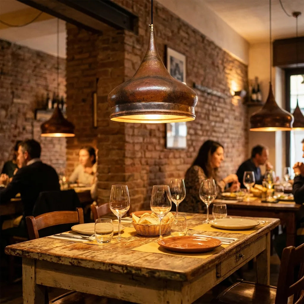 Copper hanging Light, vintage Copper Island Pendant lights