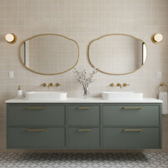 Varaudu Belle Cloud Mirror Handmade Unlacquered Brass - Antique Brass Bathroom Mirror, Vanity Wall Decor