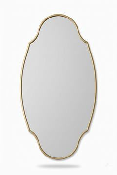 Varaudu Modern Regal Oval Mirror Handmade Brass Wall Mirror - Antique Brass Bathroom Mirror, Vanity Wall Decor