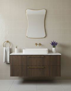 Varaudu Cloud Curve Rectangle Mirror Handmade Mirror - Antique Brass Bathroom Mirror, Vanity Wall Decor