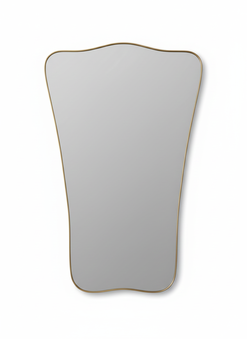 Varaudu Butterfly Wave Mirror Handmade Brass Mirror - Antique Brass Bathroom Mirror, Vanity Wall Decor