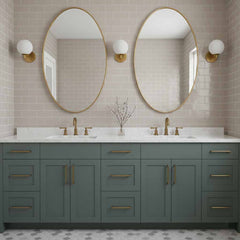 Varaudu Brass Oval Mirror - Antique Brass Bathroom Mirror, Vanity Wall Decor