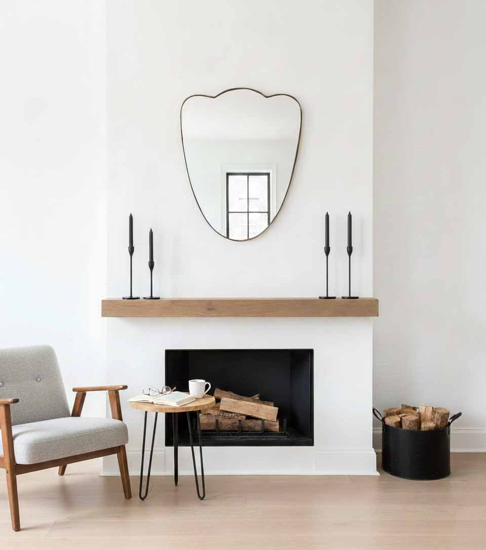 Varaudu Flower Brass Mirror Handmade Wall Mirror - Antique Brass Bathroom Mirror, Vanity Wall Decor
