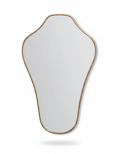 Varaudu Sculpted Crest Mirror Handmade Brass Mirror - Antique Brass Bathroom Mirror, Vanity Wall Decor