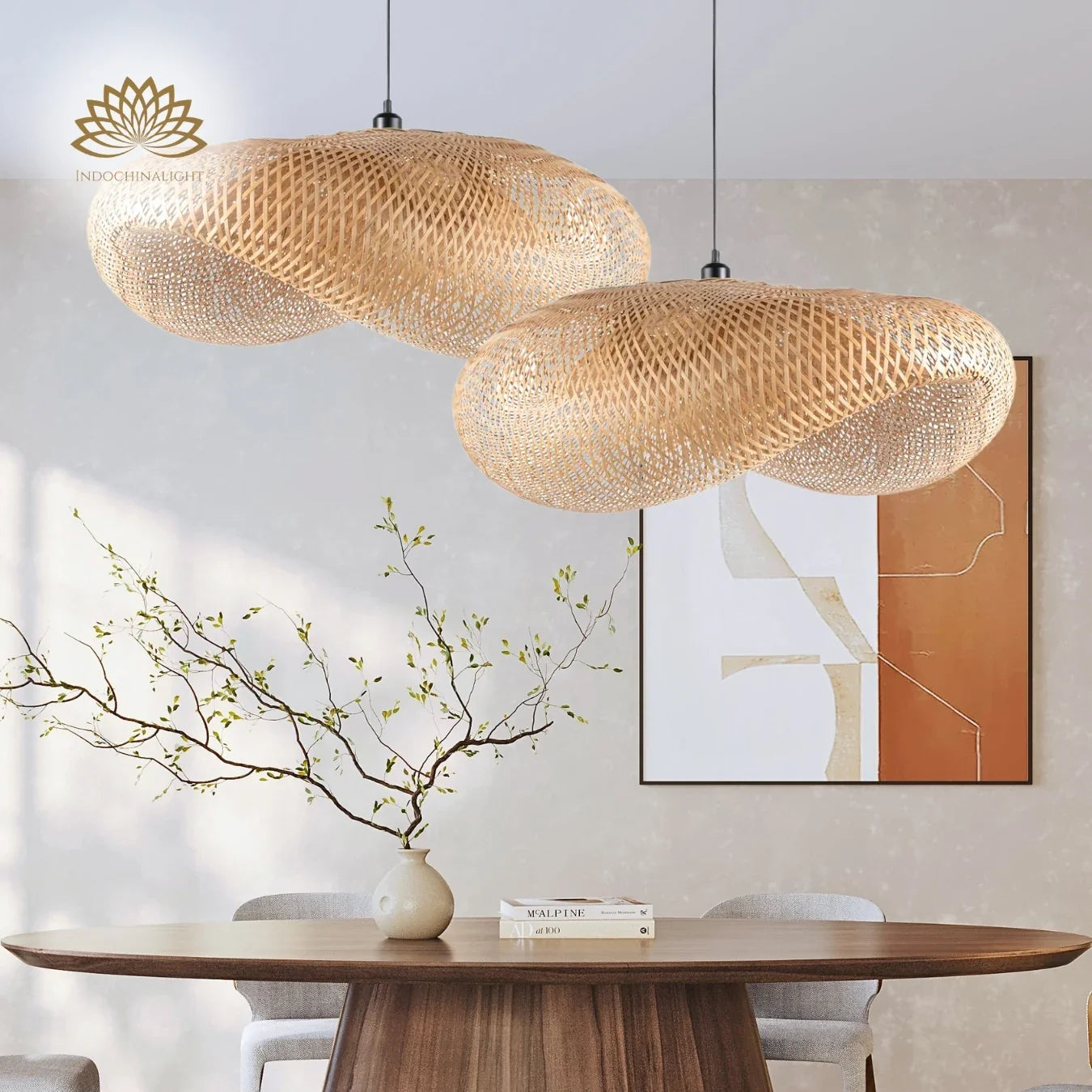Pattranan Wabi Sabi Bamboo Woven Pendant Light