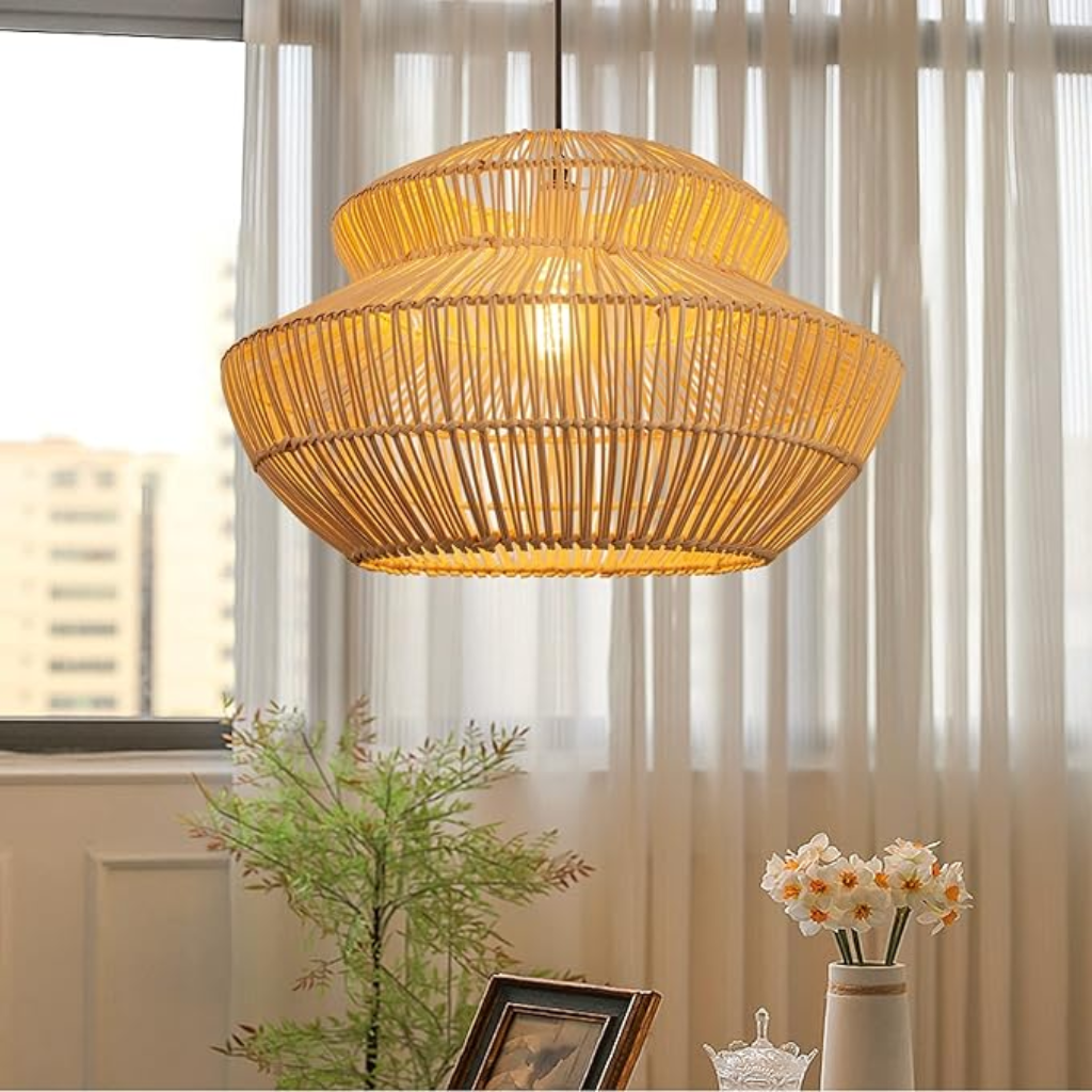 Suru Boho Lantern Rattan Pendant Light