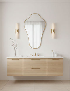 Varaudu Sculpted Crest Mirror Handmade Brass Mirror - Antique Brass Bathroom Mirror, Vanity Wall Decor