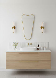 Varaudu Cone Brass Mirror Handmade Vanity Wall Mirror - Antique Brass Bathroom Mirror, Vanity Wall Decor