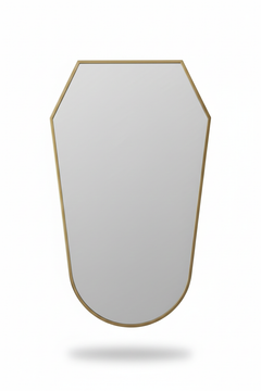 Varaudu Rounded Shield Brass Mirror Handmade Mirror - Antique Brass Bathroom Mirror, Vanity Wall Decor