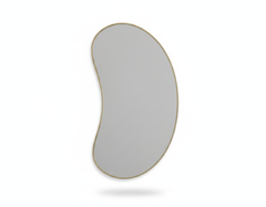 Varaudu Bean Curve Mirror Brass Wall Mirror - Antique Brass Bathroom Mirror, Vanity Wall Decor