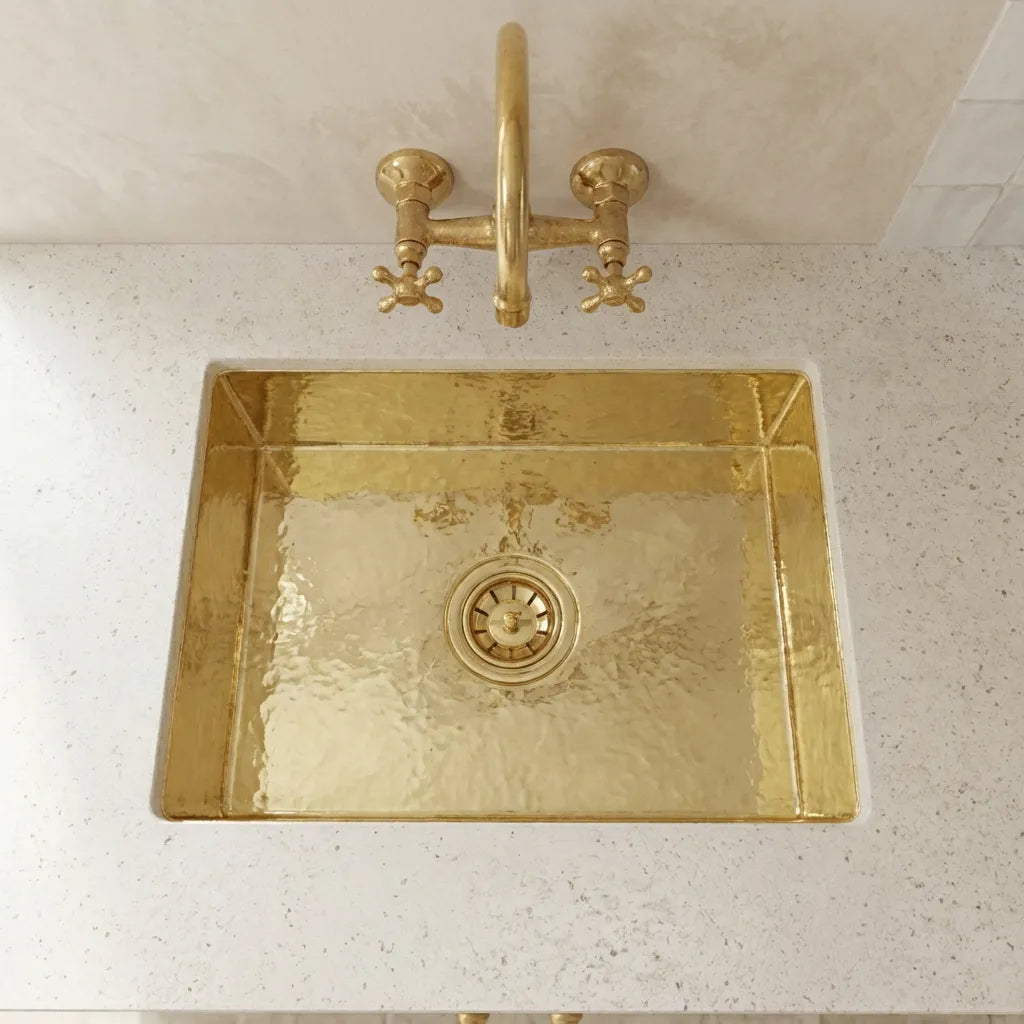Undermount Single Brass Kitchen Sink Various Sizes , Hammered Brass Kitchen Sink