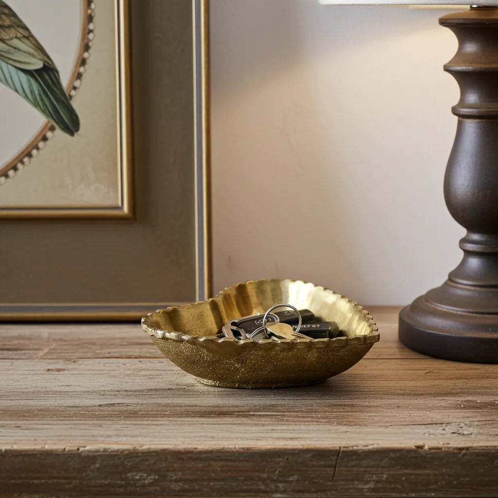 Handcrafted Brass Heart Dish – Solid Brass Key Bowl & Jewelry Holder