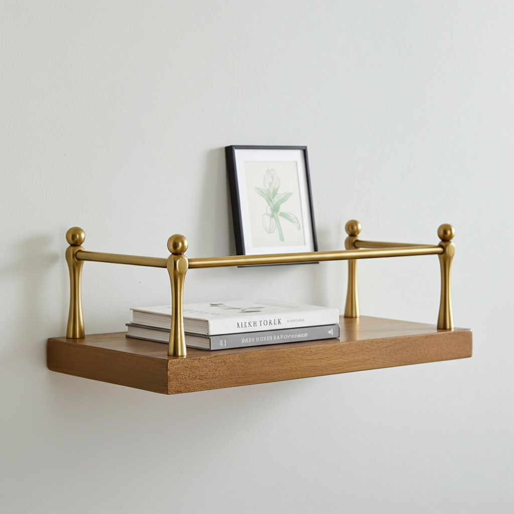 Artisanal Brass Gallery Rail Kit – Unlacquered Shelf Guard for Kitchen & Vanity