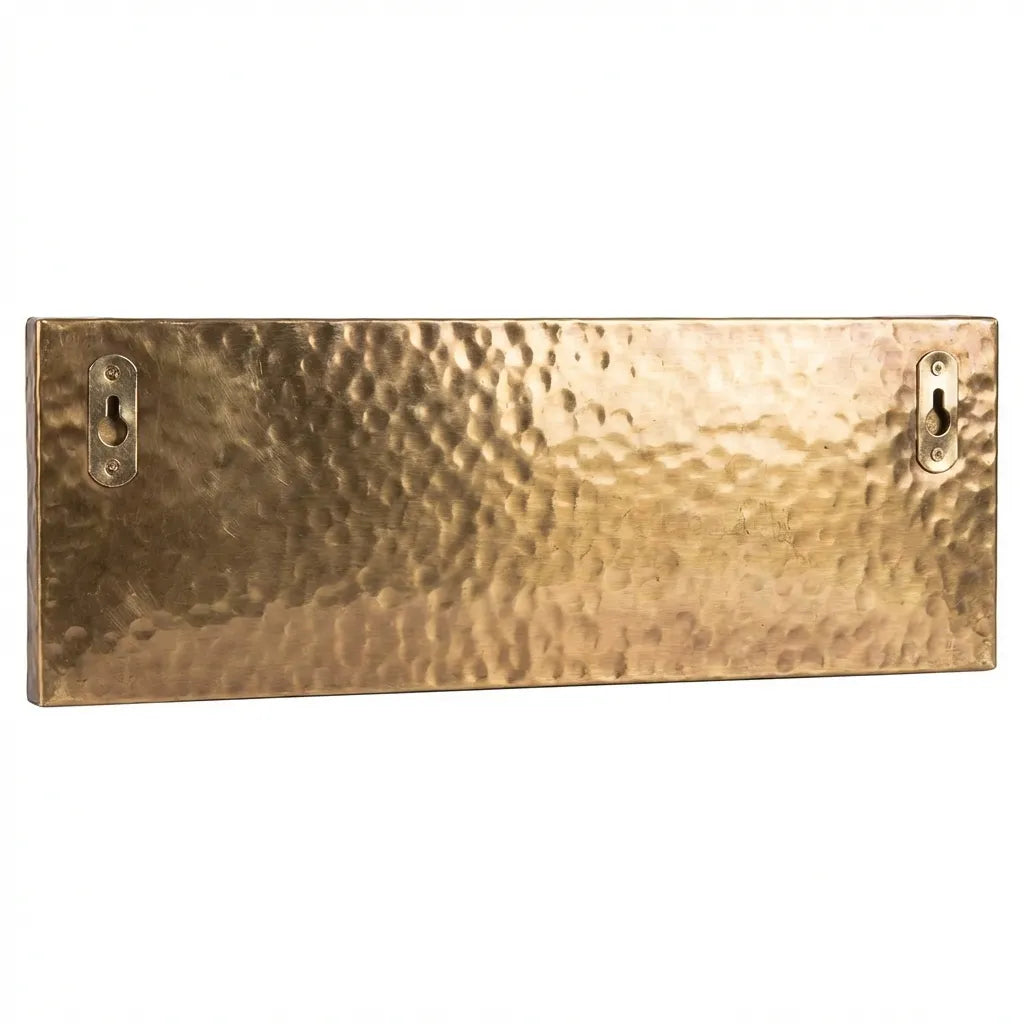 Antique Brass Pipe Coat & Towel Hooks on Hammered Backplate