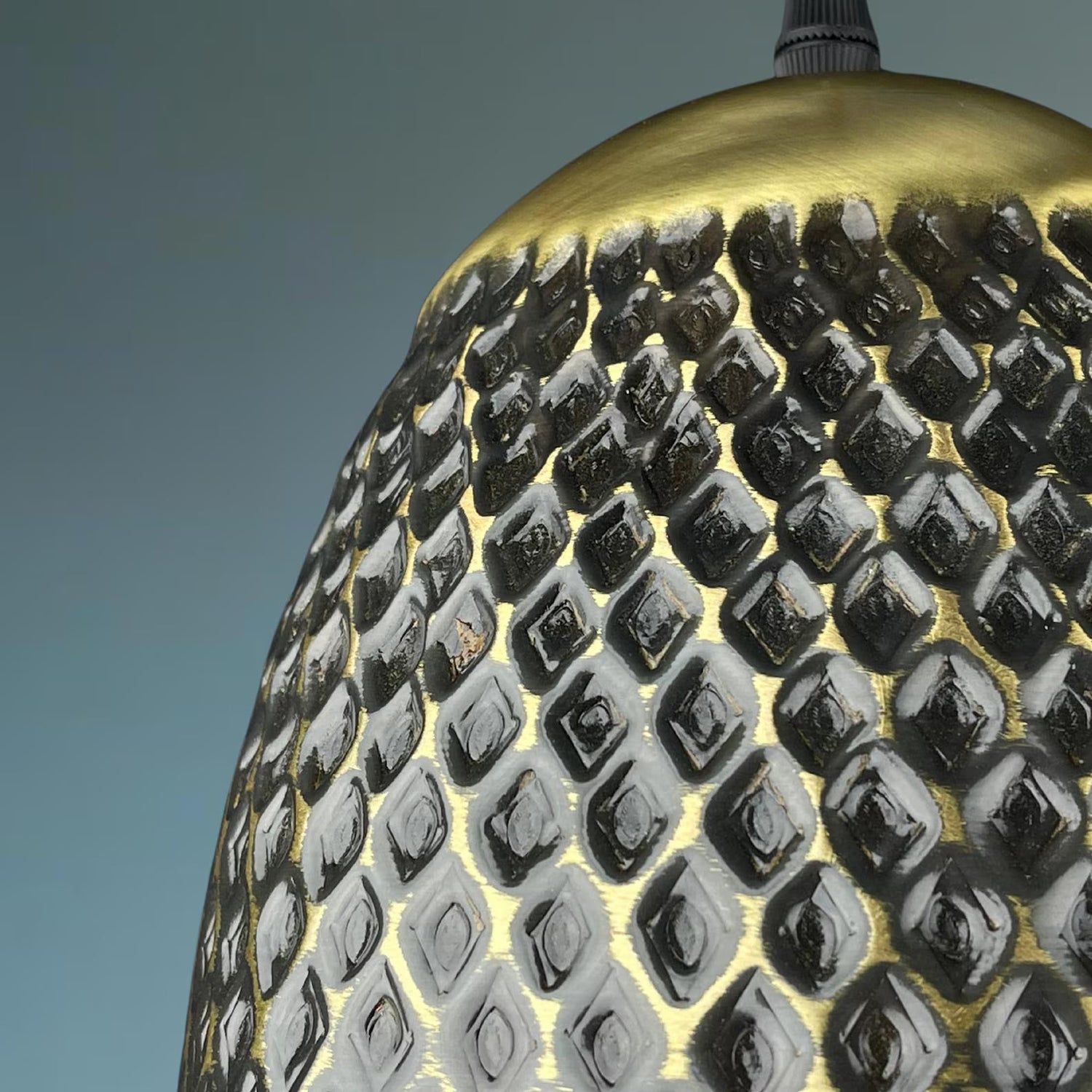 Handmade Hammered Brass Pendant Light - Moroccan Style Dome Lamp