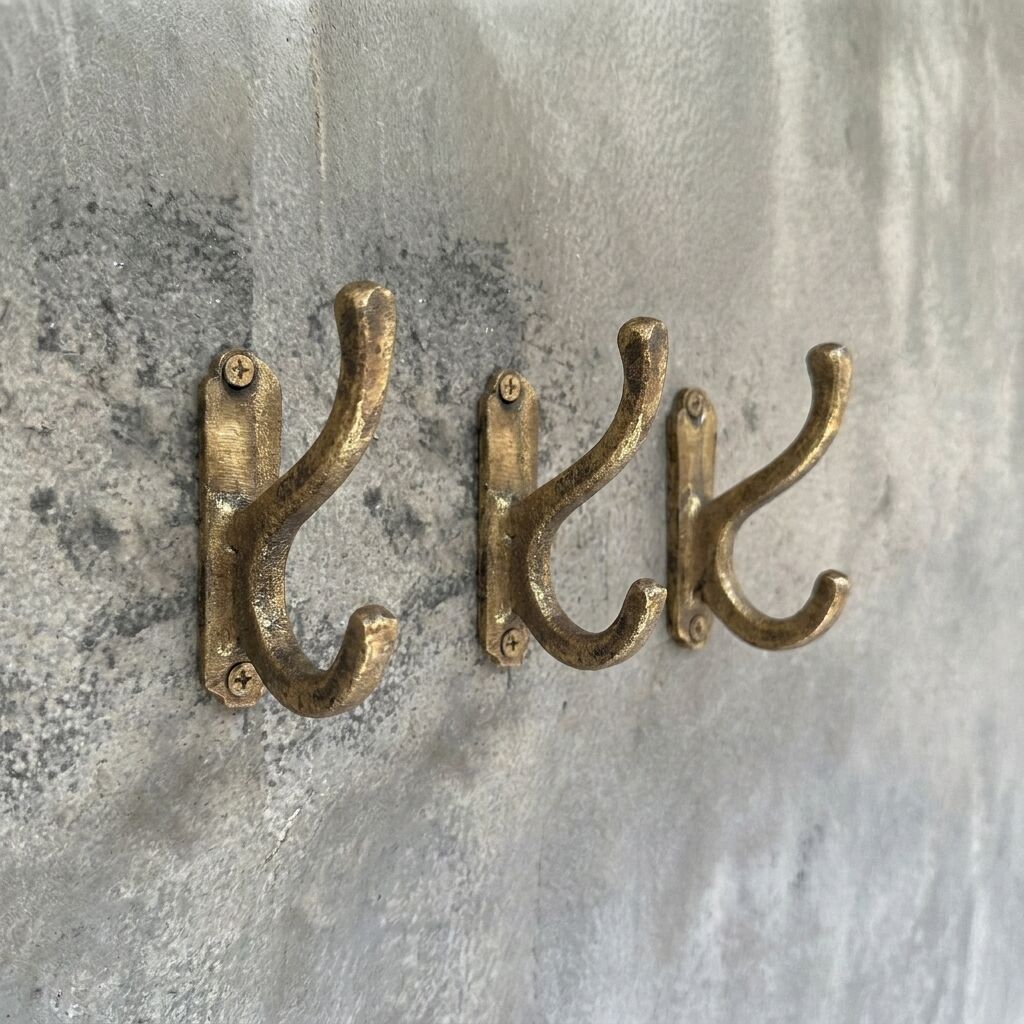 Handmade Aged Brass Wall Hooks – Bathroom Towel Hook