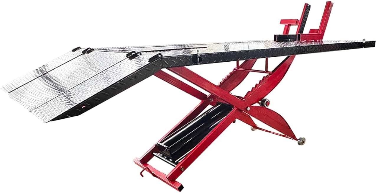 KATOOL 1000lbs Capacity Motorcycle Lift Table KT-Moto 100 Motorcycle Lift Pedal Hydraulic Pump Lift Table