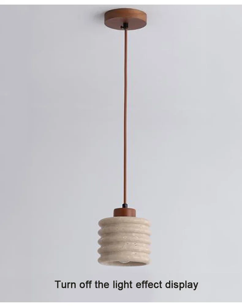 Komei Retro Wabi Sabi Travertine Stone Pendant Light