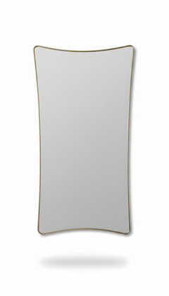 Varaudu Elegant Curved Rectangle Brass Mirror Handmade Mirror - Antique Brass Bathroom Mirror, Vanity Wall Decor