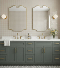 Varaudu Curve Brass Mirror Elegant Wall Mirror - Antique Brass Bathroom Mirror, Vanity Wall Decor