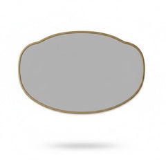 Varaudu Belle Cloud Mirror Handmade Unlacquered Brass - Antique Brass Bathroom Mirror, Vanity Wall Decor