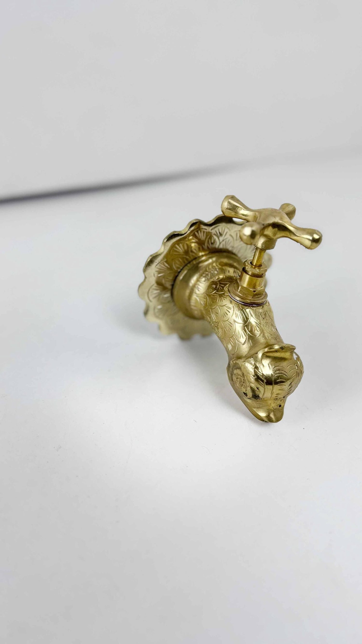 Wall Mount Faucet, Unlacquered Brass Water Tap