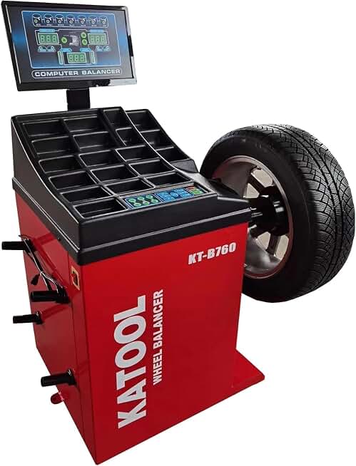 KATOOL Wheel Balancer Machine Automatic Measurement Ruler Position Lasers Home Garage Shop Equipment Service Shop Repair Tools
