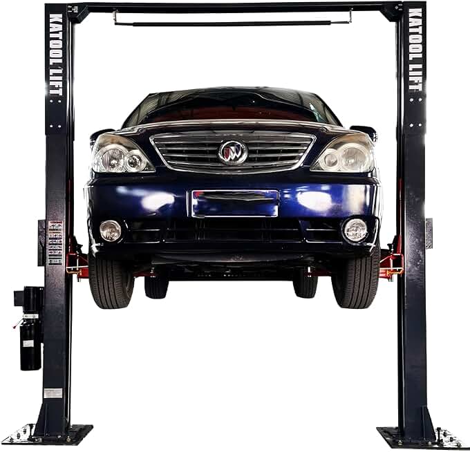 KATOOL 12000lbs Lifting Capacity Single Point Lock Release 4.0HP 2/Two Post Lift Automotive Car Lift Clearfloor Car Lift for Home Garage and Shop, 220V