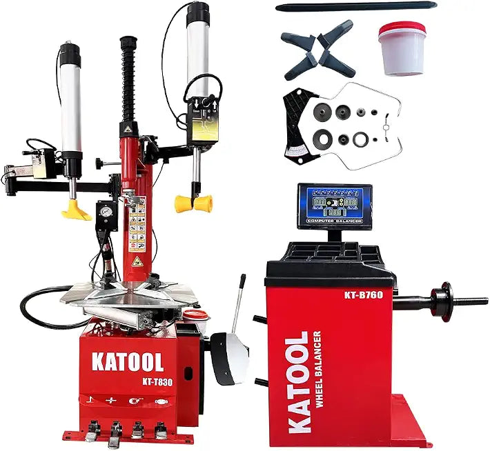 KATOOL 2.0 HP Motor Bead Blaster Tire Changer Machine Wheel Balancer Combo Tire Machine 24 Rim Wheel Tire Changer Wheel Changers