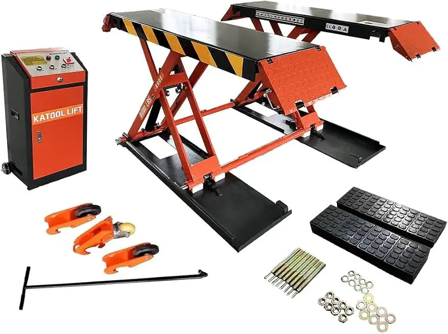KATOOL 47'' 8000 lbs Mid Rise Scissor Lift Electric Release Mid Lift Car Lift 110V/1PH (X90E 110V)