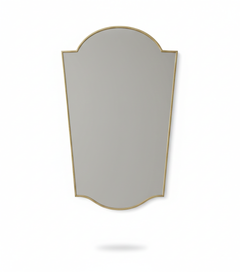 Varaudu Rounded Crest Brass Mirror Handmade Mirror - Antique Brass Bathroom Mirror, Vanity Wall Decor